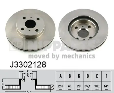Jeu de 2 Disques de frein NIPPARTS J3302128