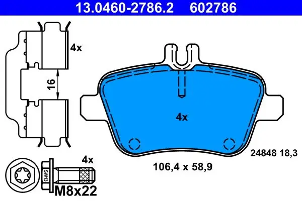 Kit de plaquettes de frein ATE 13.0460-2786.2