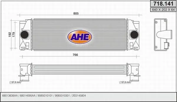Intercooler, échangeur AHE 718.141