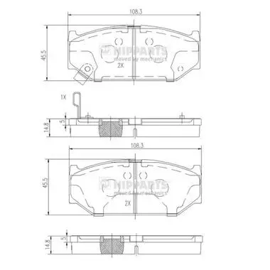 Kit de plaquettes de frein NIPPARTS N3608031