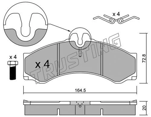 Kit de plaquettes de frein TRUSTING 271.0