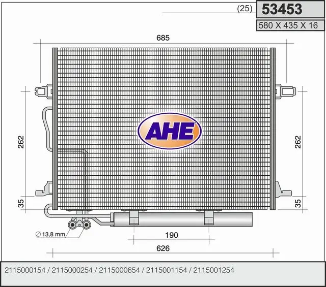 Radiateur climatisation AHE 53453