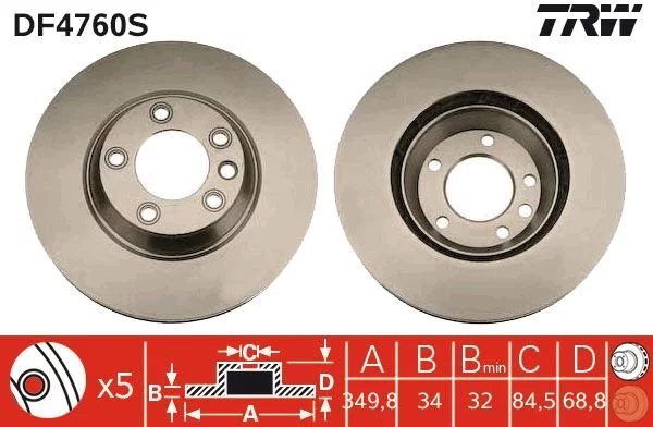Disque de frein TRW DF4760S