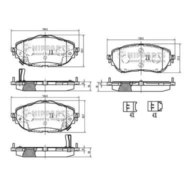 Kit de plaquettes de frein NIPPARTS N3602150