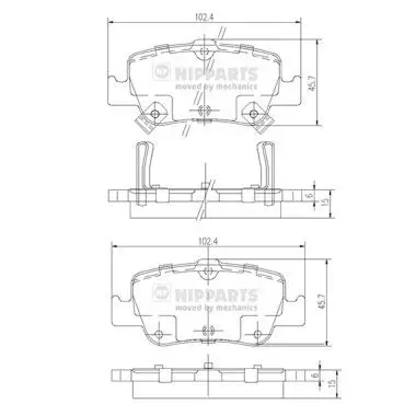 Kit de plaquettes de frein NIPPARTS J3612033
