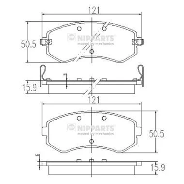 Kit de plaquettes de frein NIPPARTS J3601060