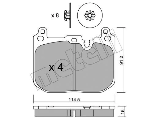 Kit de plaquettes de frein METELLI 22-1015-0