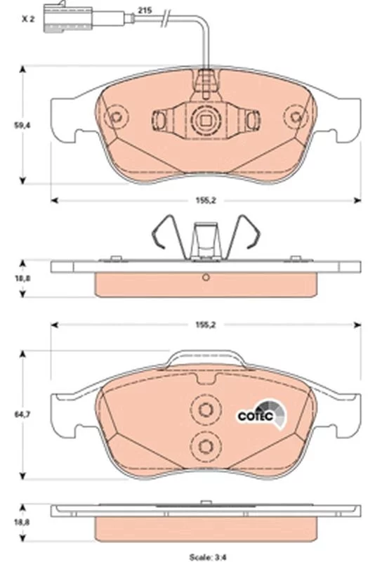 Kit de plaquettes de frein TRW GDB1873