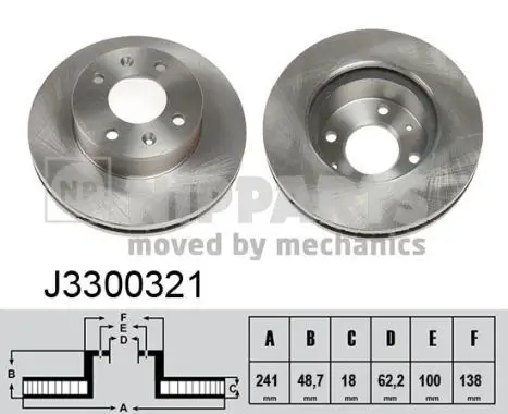 Jeu de 2 Disques de frein NIPPARTS J3300321