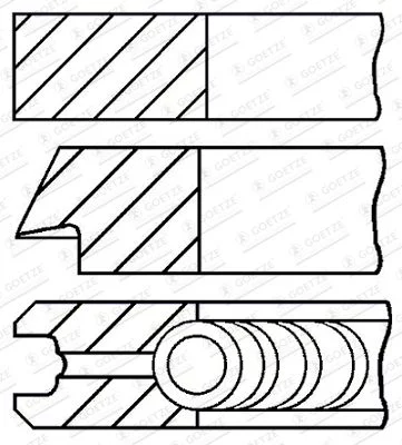Jeu de segments de pistons GOETZE ENGINE 08-287900-00
