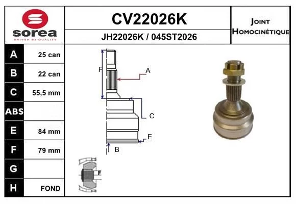 Tête cardan EAI CV22026K