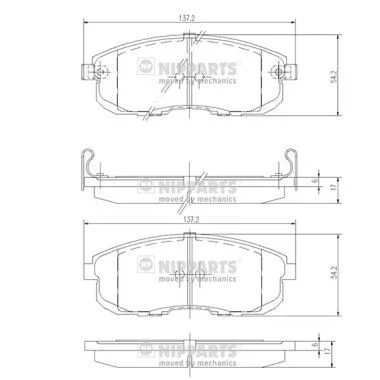 Kit de plaquettes de frein NIPPARTS J3601044