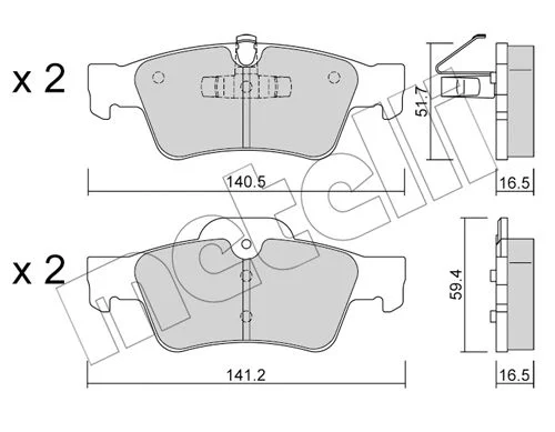Kit de plaquettes de frein METELLI 22-0568-1