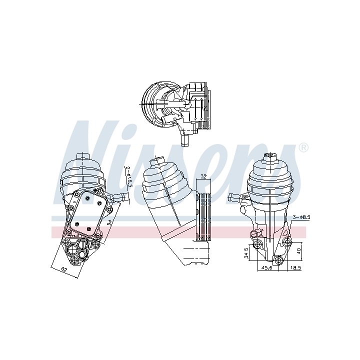 Boîtier, radiateur d'huile NISSENS 91320