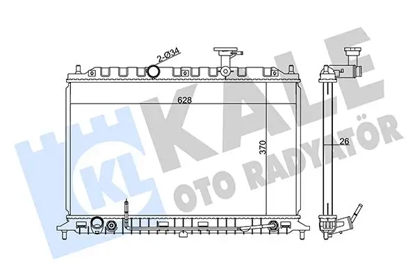 Radiateur, refroidissement du moteur KALE OTO RADYATÖR 359100
