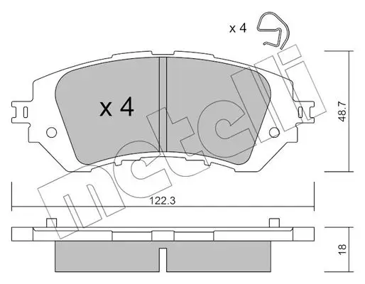 Kit de plaquettes de frein METELLI 22-1219-0