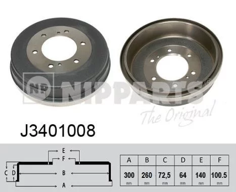 Jeu de 2 Tambour de frein NIPPARTS J3401008