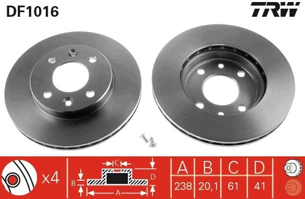 Disque de frein TRW DF1016