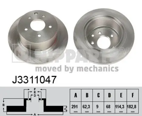 Jeu de 2 Disques de frein NIPPARTS J3311047