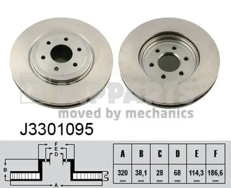 Jeu de 2 Disques de frein NIPPARTS J3301095