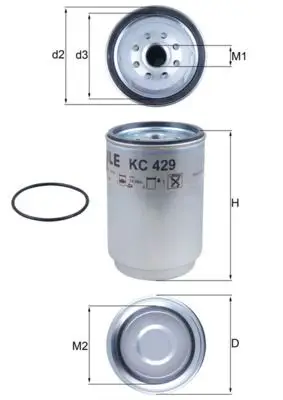 Filtre à carburant MAHLE ORIGINAL KC 429D