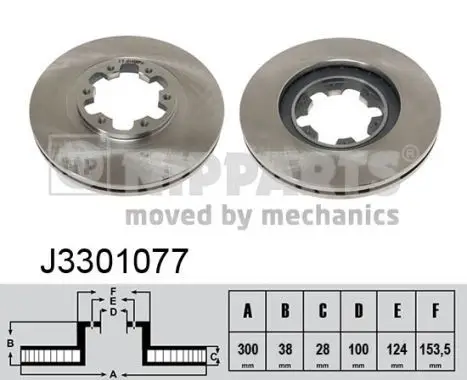 Jeu de 2 Disques de frein NIPPARTS J3301077
