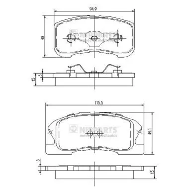 Kit de plaquettes de frein NIPPARTS J3606019