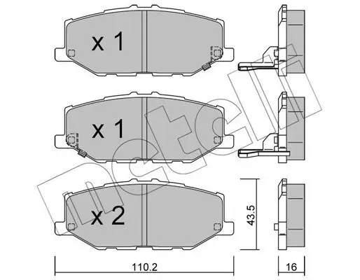Kit de plaquettes de frein METELLI 22-1215-0
