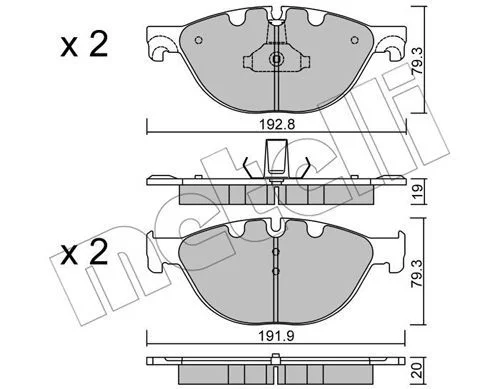 Kit de plaquettes de frein METELLI 22-0830-0