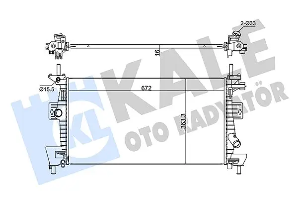 Radiateur, refroidissement du moteur KALE OTO RADYATÖR 347280