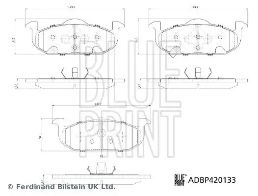 Kit de plaquettes de frein BLUE PRINT ADBP420133