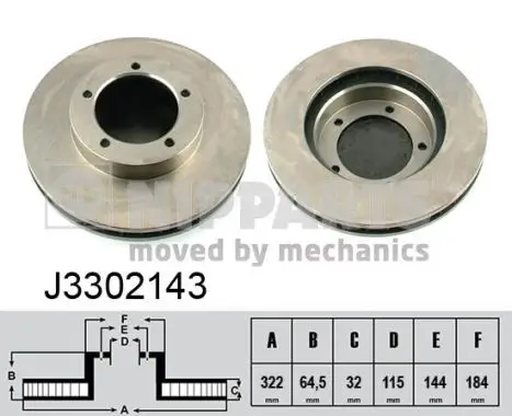 Jeu de 2 Disques de frein NIPPARTS J3302143