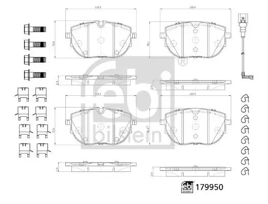 Kit de plaquettes de frein FEBI BILSTEIN 179950
