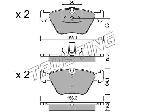 Kit de plaquettes de frein TRUSTING 216.0