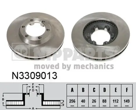 Jeu de 2 Disques de frein NIPPARTS N3309013