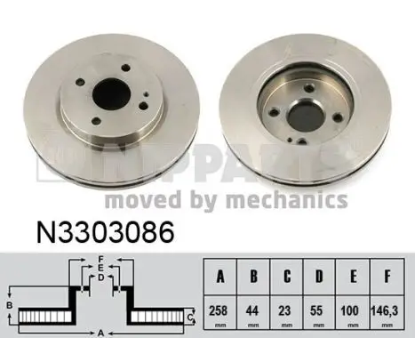 Jeu de 2 Disques de frein NIPPARTS N3303086