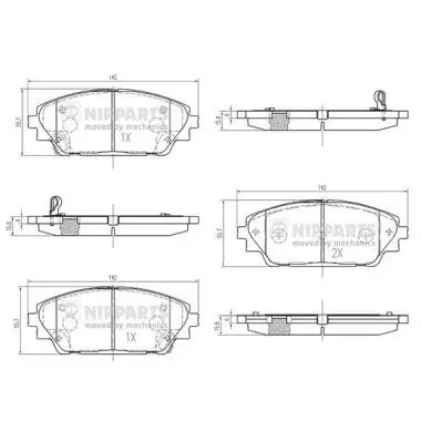 Kit de plaquettes de frein NIPPARTS N3603076