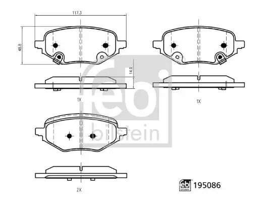 Kit de plaquettes de frein FEBI BILSTEIN 195086